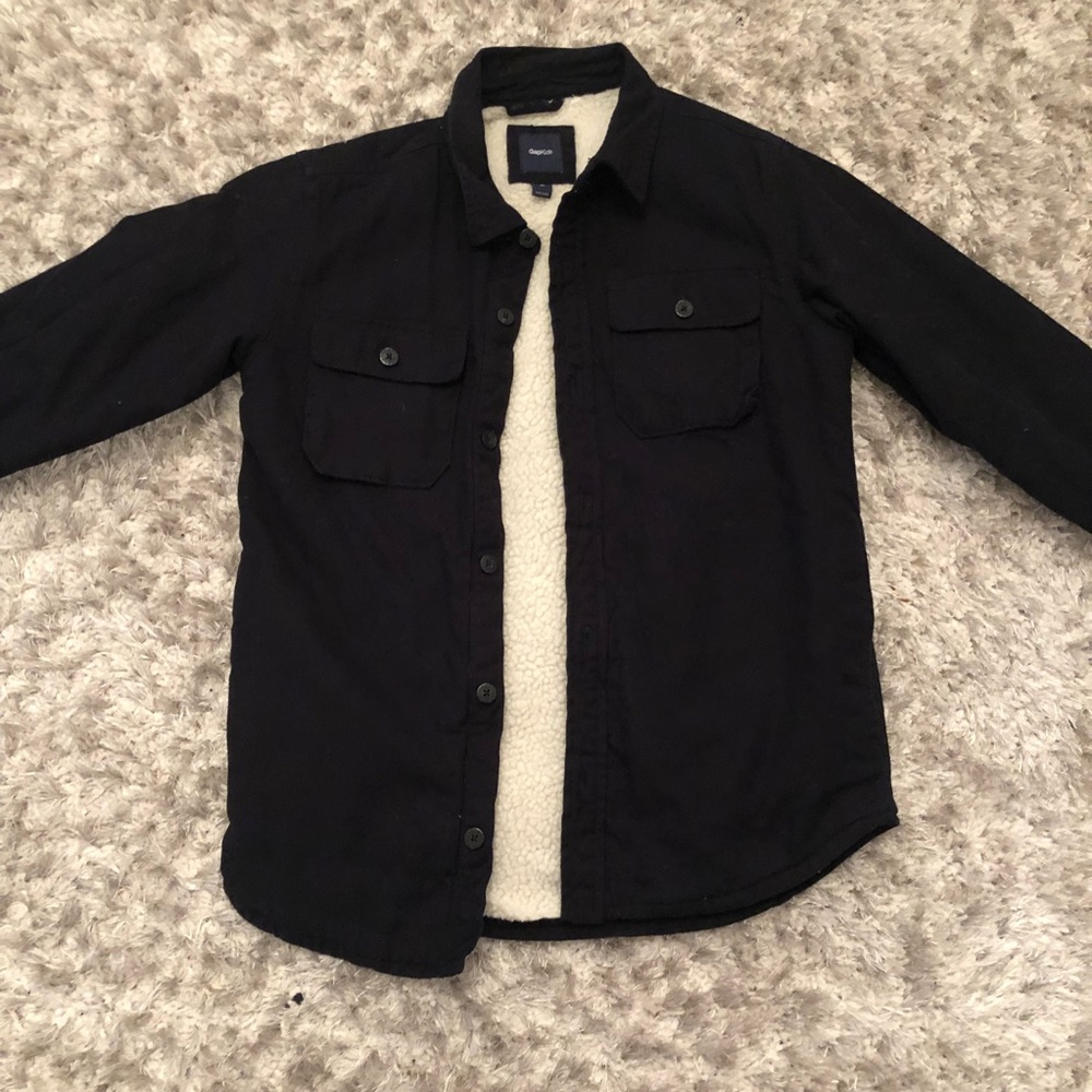 SHERPA BLACK DENIM JACKET
